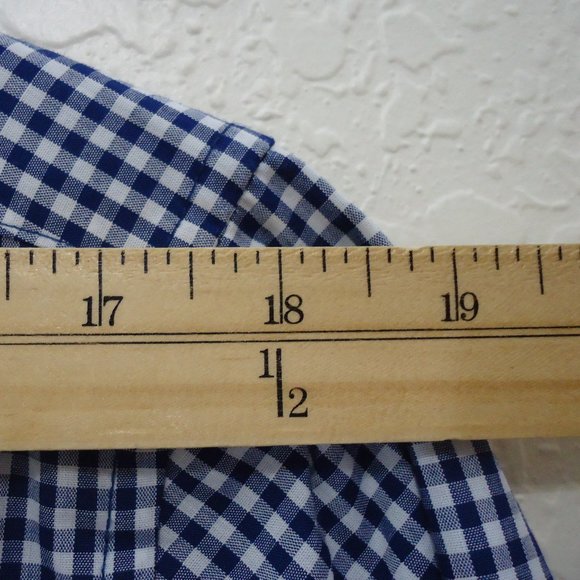 H&M* Men's Long Sleeve Button Down‎ Curved Hem Checkered Dress Shirt~ Size Large - Picture 8 of 12